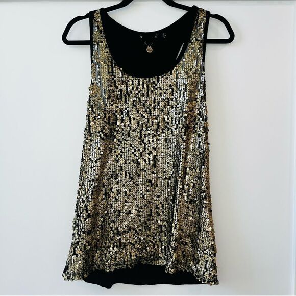 BKE Boutique Gold Sequin Tank Top - Picture 6 of 9